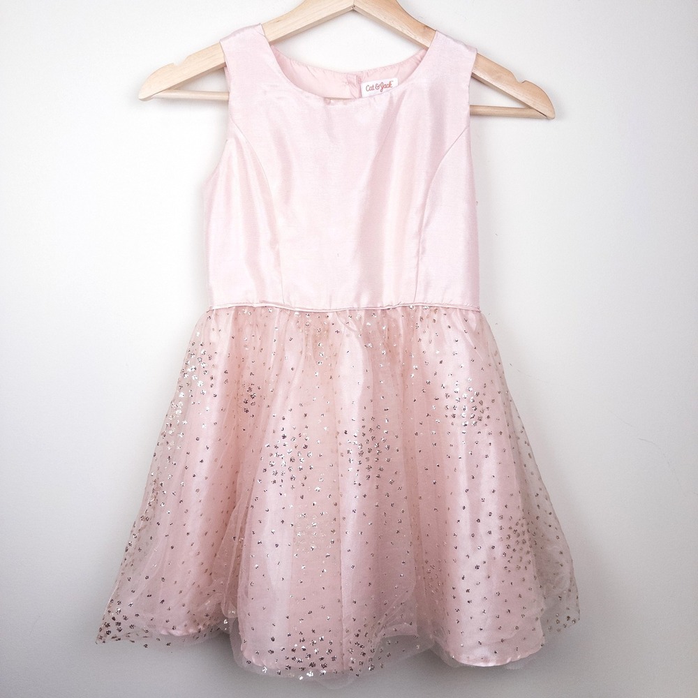 Cat & Jack Pink‎ Sparkle Tulle Special Occasion Dress Girls Size M